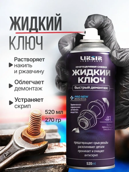 Жидкий ключ для авто LIKSIR, 520мл
